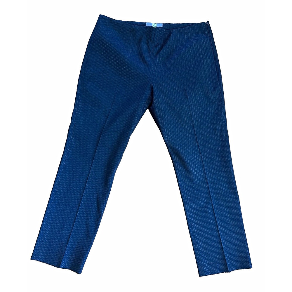 Tristan Women's Blue Solid texturedDress Pants Flat Front Zip PolyBlend Size 16